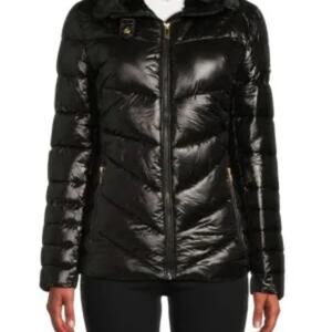 VIA SPIGA Women's Faux Fur Collar Puffer Jacket - Size XL - NWT